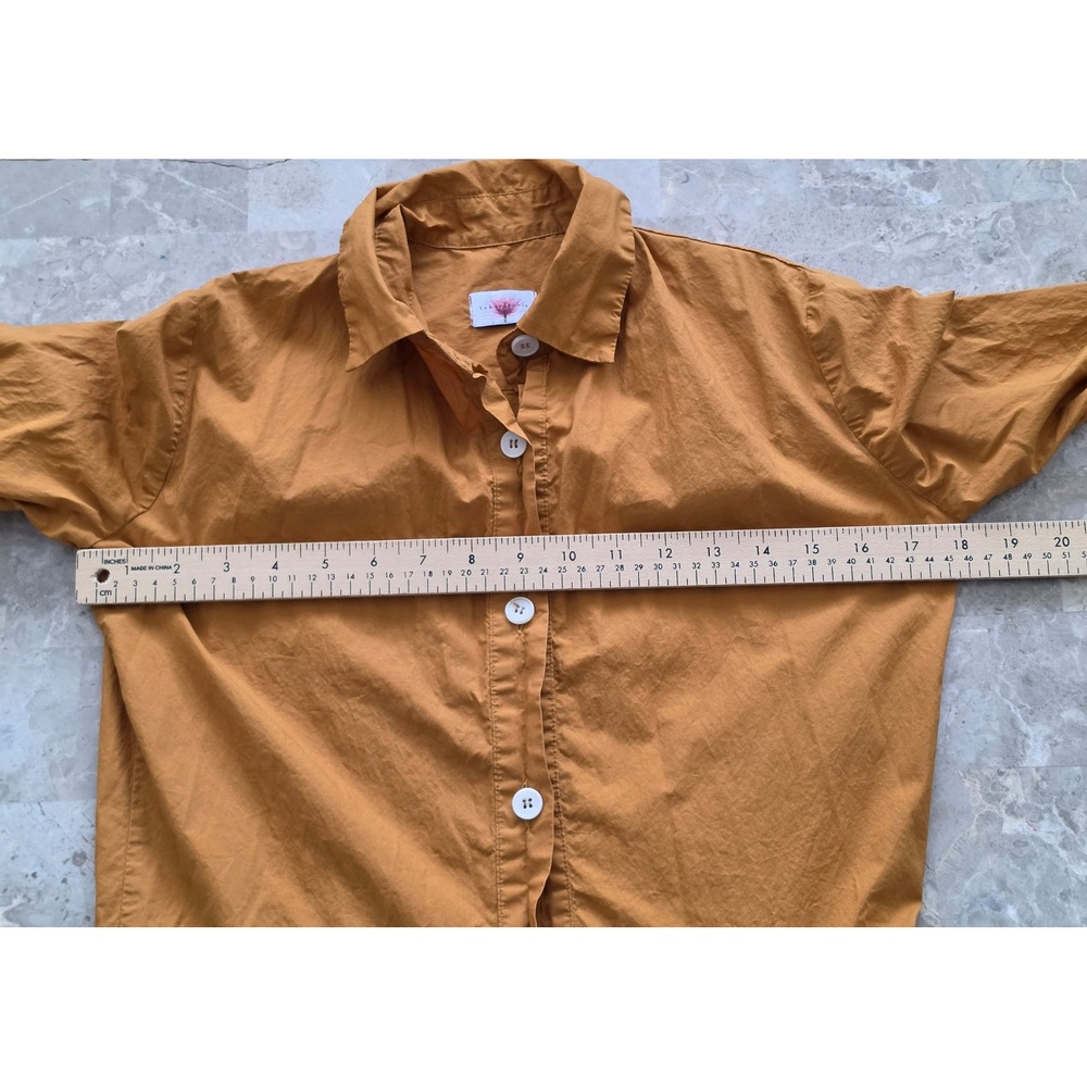 Laboratorio Capri Italy Ochre Cotton Tiered Maxi Shirt Dress Womens 38 / Small - Picture 8 of 11